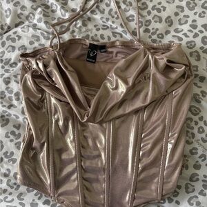 Windsor Metallic Rose Gold Crop Top